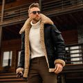 R&B | Robustes Pilotenjackett mit Futter aus Imitationsschafsfell