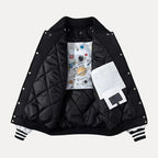 R&B | Patchwork Abnehmbarer Kapuze Varsity Jacke
