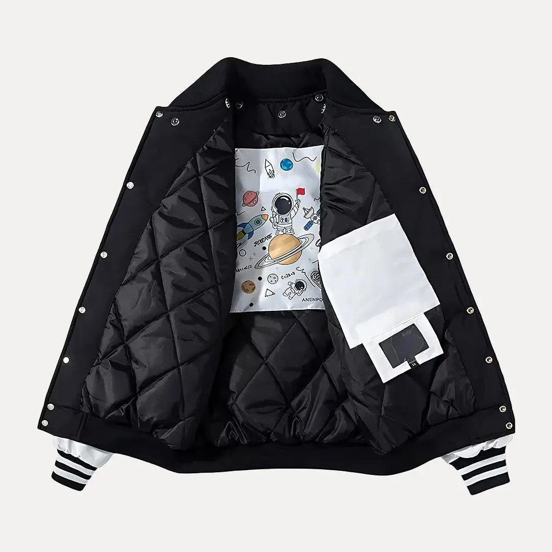 R&B | Patchwork Abnehmbarer Kapuze Varsity Jacke