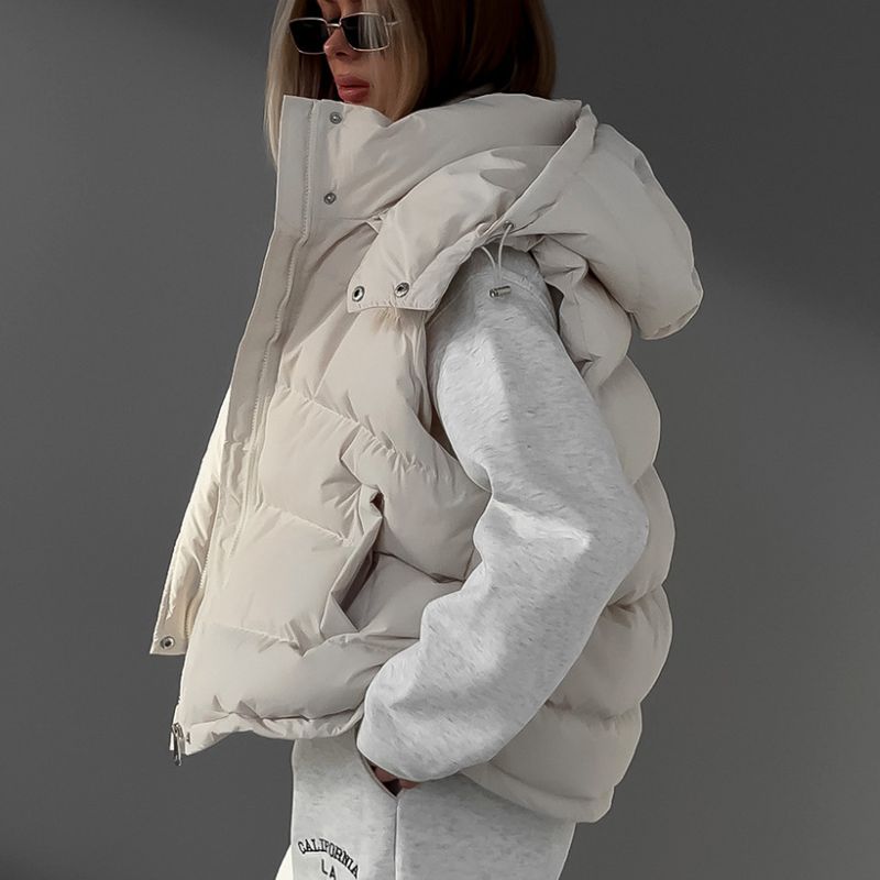R&B | Damen Gefütterte Winter-Weste mit Reißverschluss und Kapuze