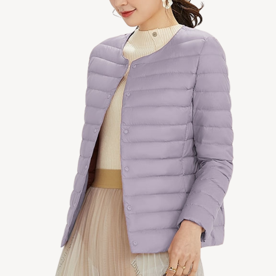 R&B | Damen Leichte Winterjacke mit Knopfverschluss und Tailliertem Schnitt