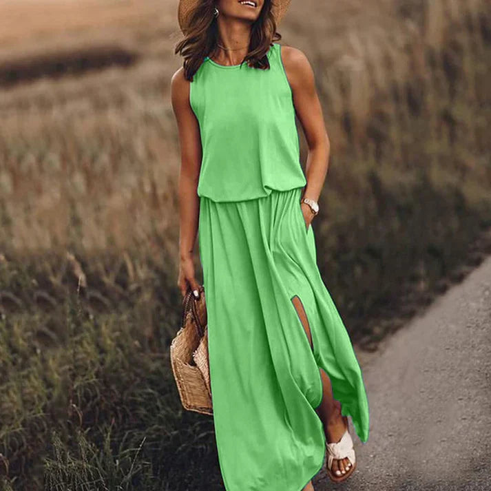 Heidi-Mode – entspanntes weißes maxikleid