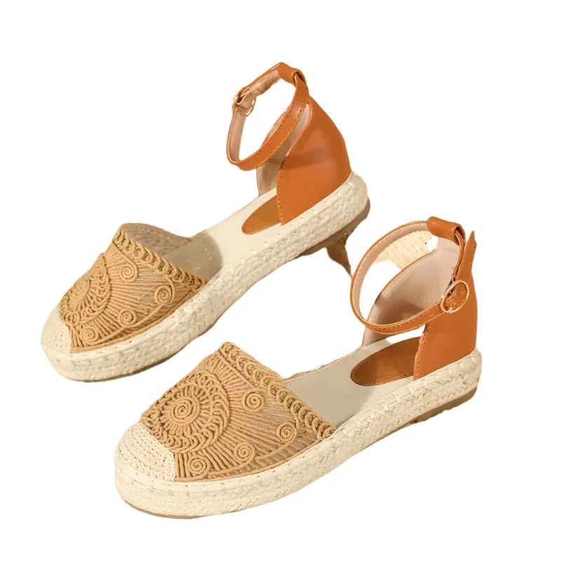 R&B | Damen Sommer Knöchelriemen Sandalen Boho