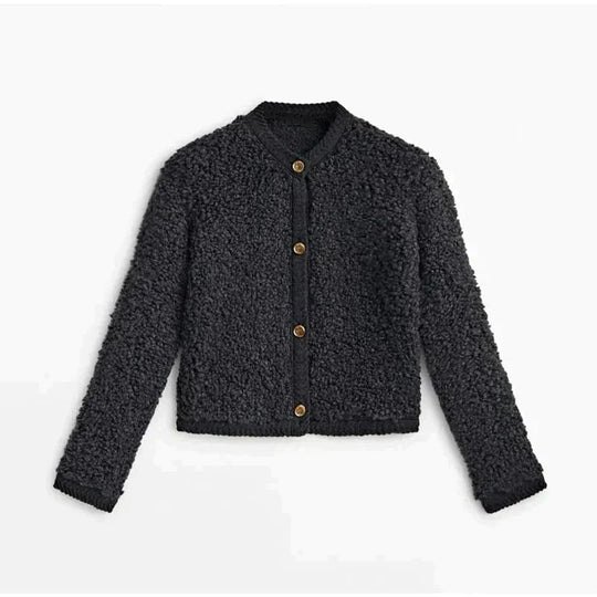 R&B | Damen Bequeme Fleece Knopf-Front Jacke - Warm und Stilvoll