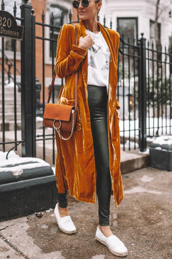 R&B | Damen Samt Cardigan mit Langen Ärmeln