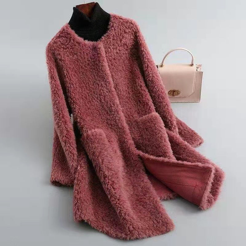 R&B | Damen Shearling Winterjacke mit Taschen
