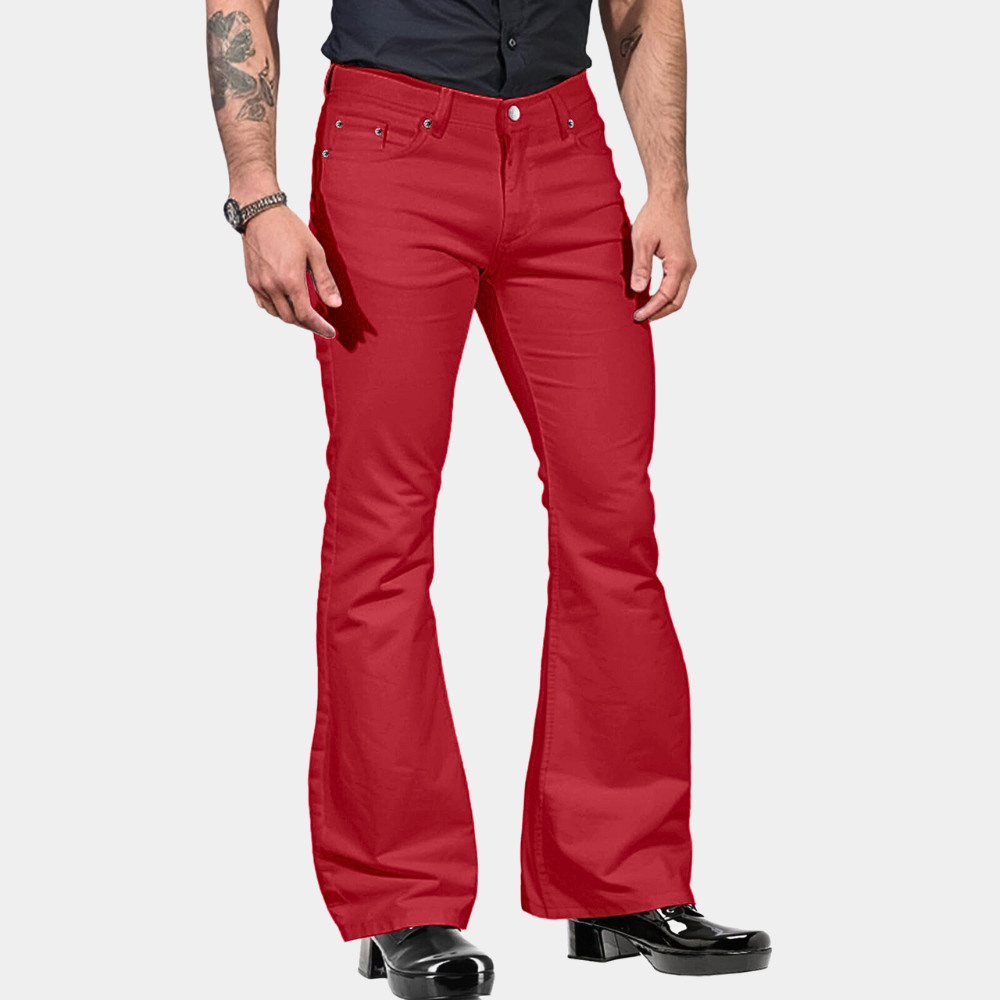 R&B | Schlaghosen Hohe Taille Maßgeschneiderte Passform Baumwollmischung Retro Stil