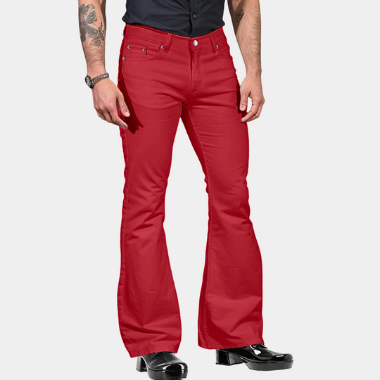 R&B | Schlaghosen Hohe Taille Maßgeschneiderte Passform Baumwollmischung Retro Stil