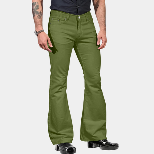 R&B | Schlaghosen Hohe Taille Maßgeschneiderte Passform Baumwollmischung Retro Stil