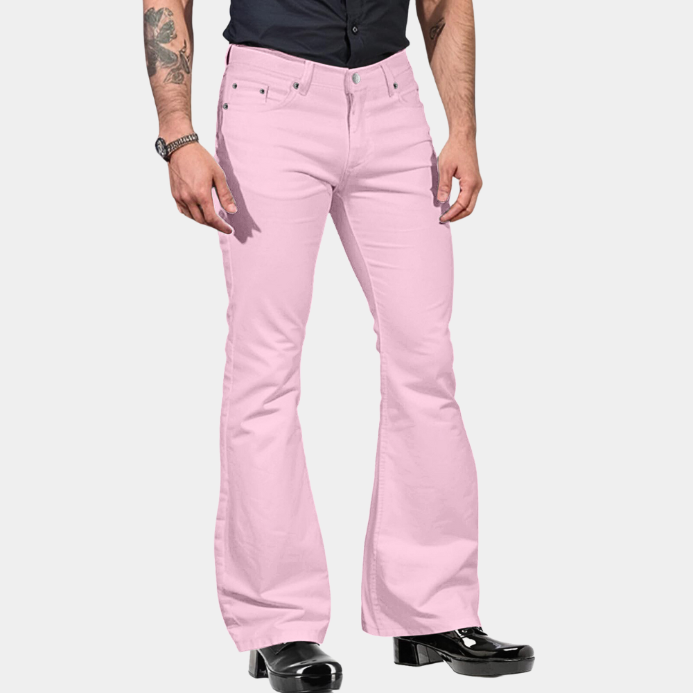 R&B | Schlaghosen Hohe Taille Maßgeschneiderte Passform Baumwollmischung Retro Stil