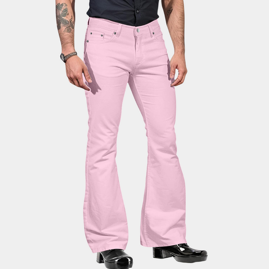 R&B | Schlaghosen Hohe Taille Maßgeschneiderte Passform Baumwollmischung Retro Stil