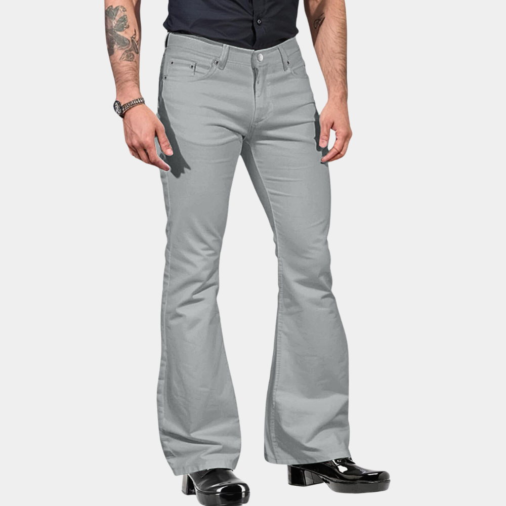 R&B | Schlaghosen Hohe Taille Maßgeschneiderte Passform Baumwollmischung Retro Stil
