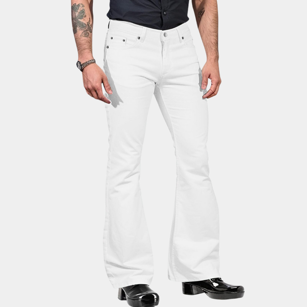 R&B | Schlaghosen Hohe Taille Maßgeschneiderte Passform Baumwollmischung Retro Stil