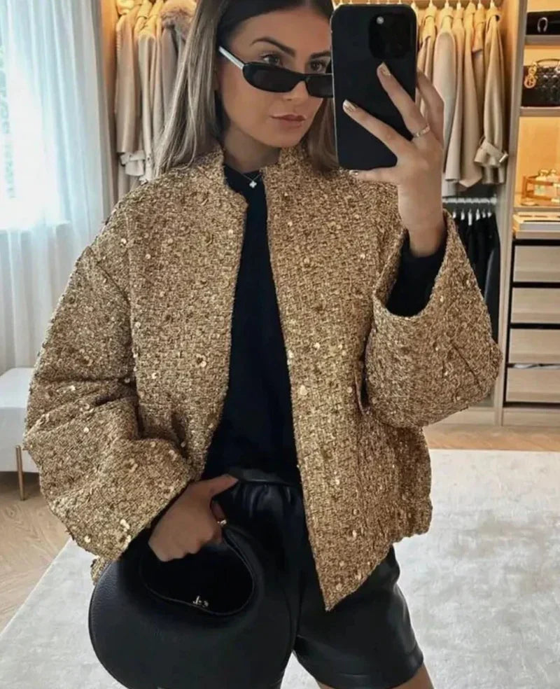 EB | Pailletten-Jacke für Frauen : Trendy 2024