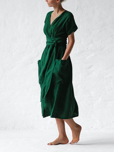 R&B | Leinen Wickelkleid