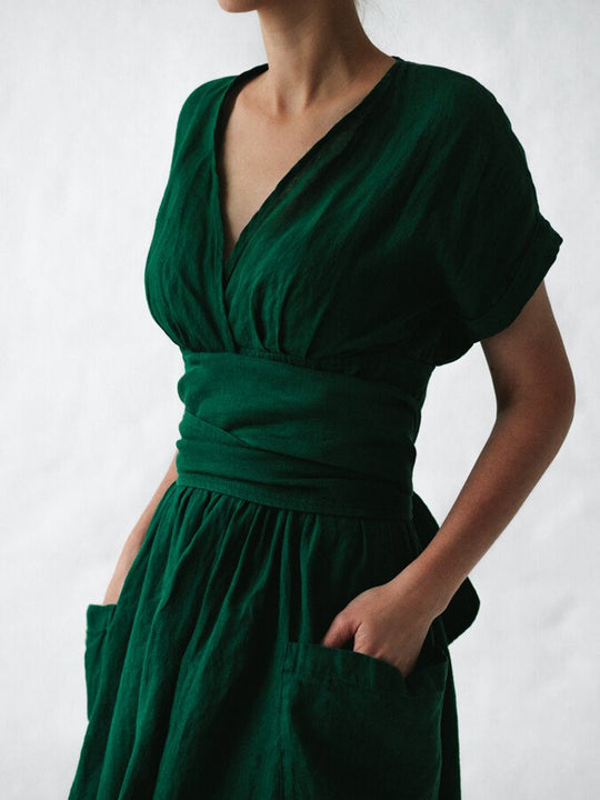 R&B | Leinen Wickelkleid