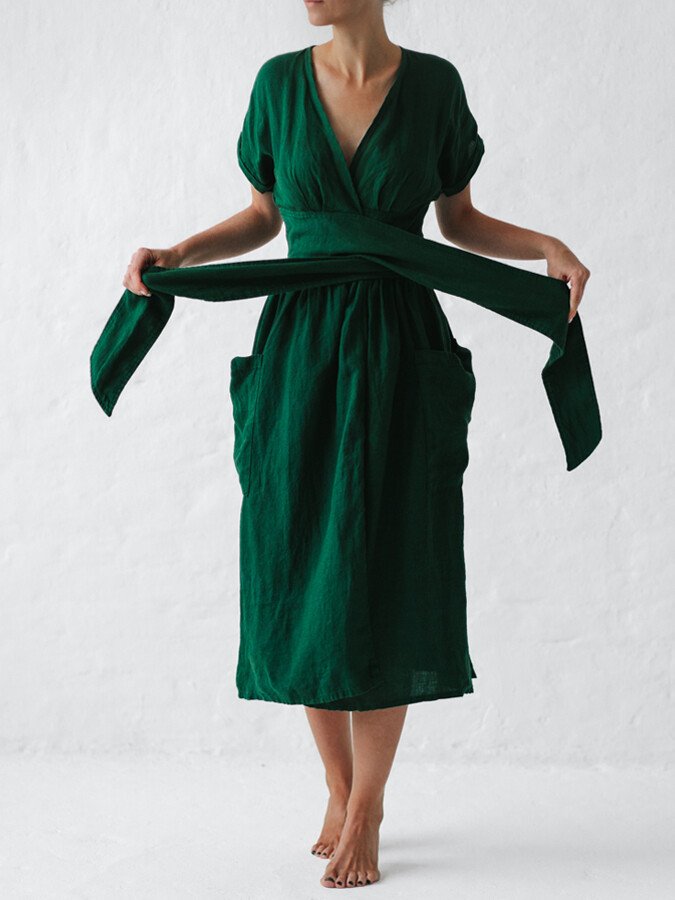 R&B | Leinen Wickelkleid