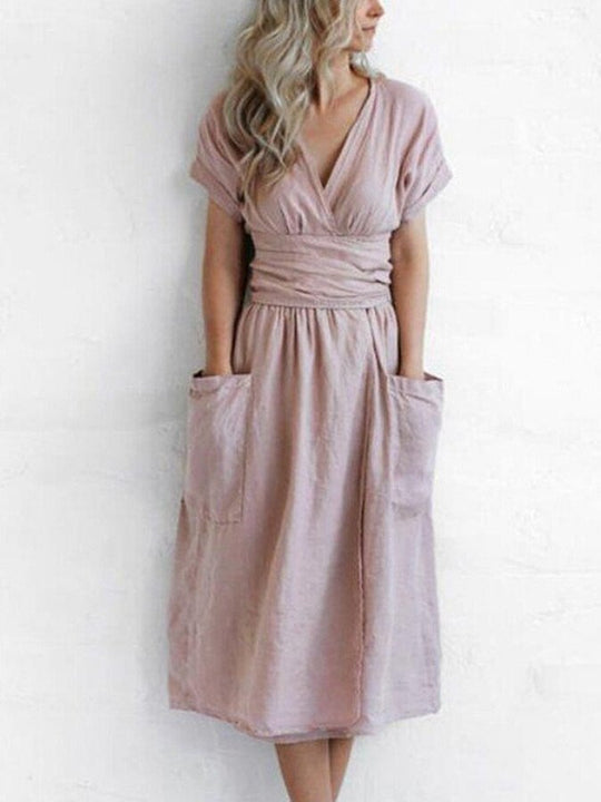 R&B | Leinen Wickelkleid