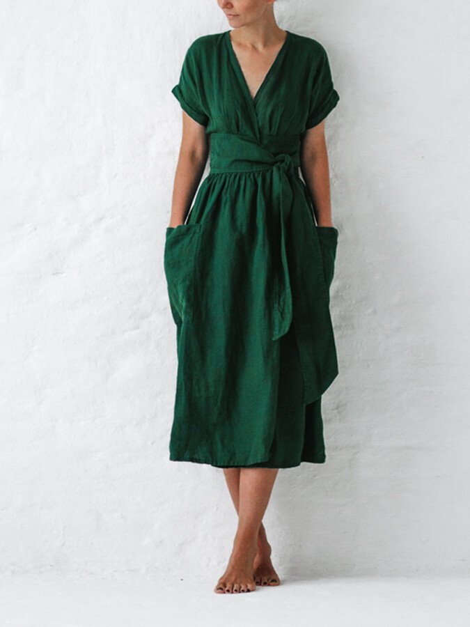 R&B | Leinen Wickelkleid