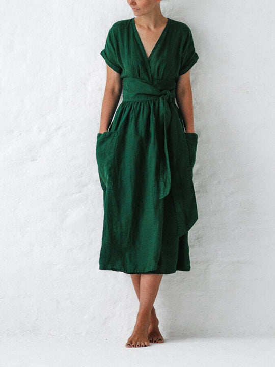 R&B | Leinen Wickelkleid