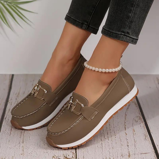 Loafer - Metall Schnalle - Slip-On - Ge shoes - Damenschuhe R&B
