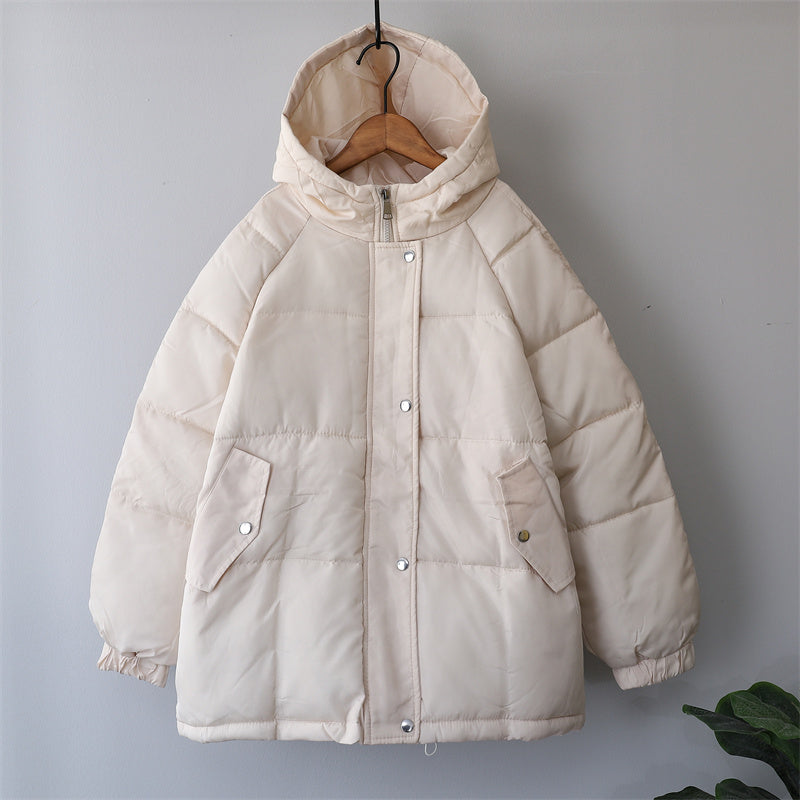 R&B | Damen Locker Geschnittene Gepolsterte Winterjacke mit Kapuze und Taschen