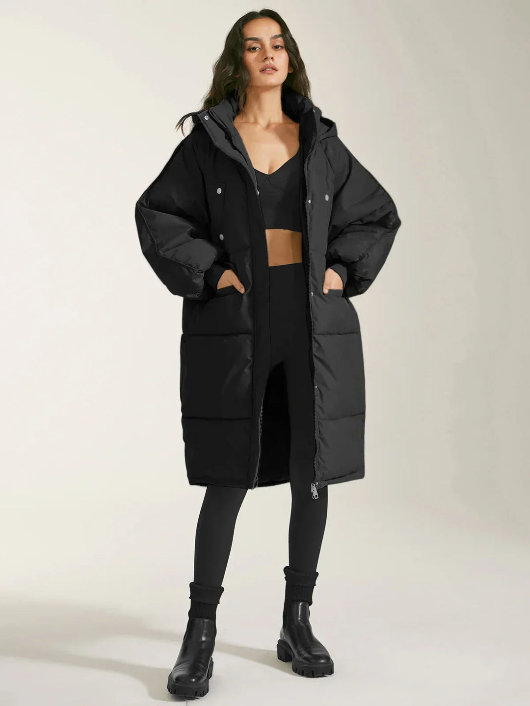R&B | pufferjacke - modische damen winterjacke mit kapuze