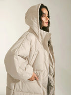 R&B | pufferjacke - modische damen winterjacke mit kapuze