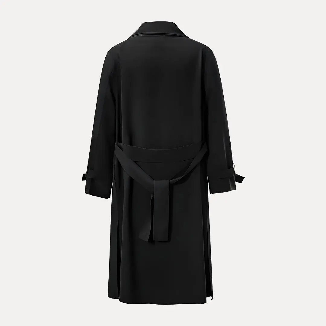 R&B | Rückenband Taille Revers Trenchcoat