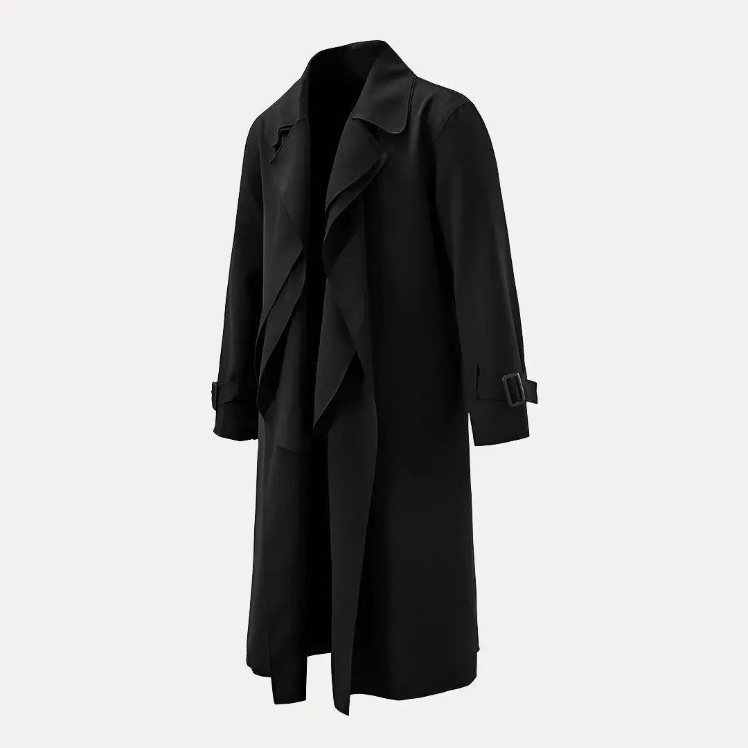 R&B | Rückenband Taille Revers Trenchcoat