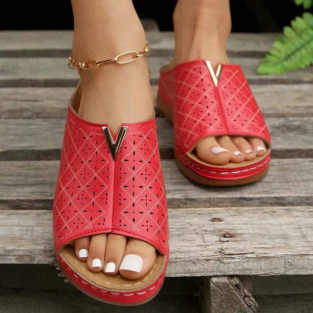 R&B - Orthopädische flache Riemchensandalen