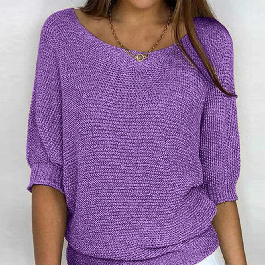 R&B | Luftige Damenbluse mit Stilvollem Gestricktem Muster