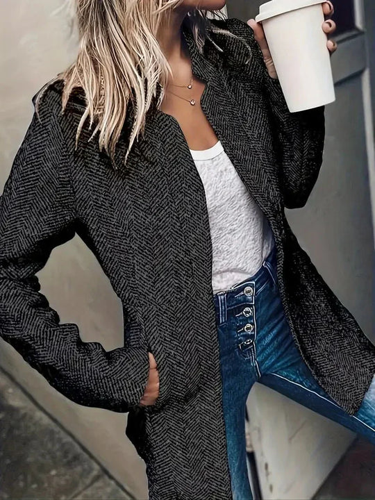 R&B | Damen Lang Offene Front Freizeitmantel