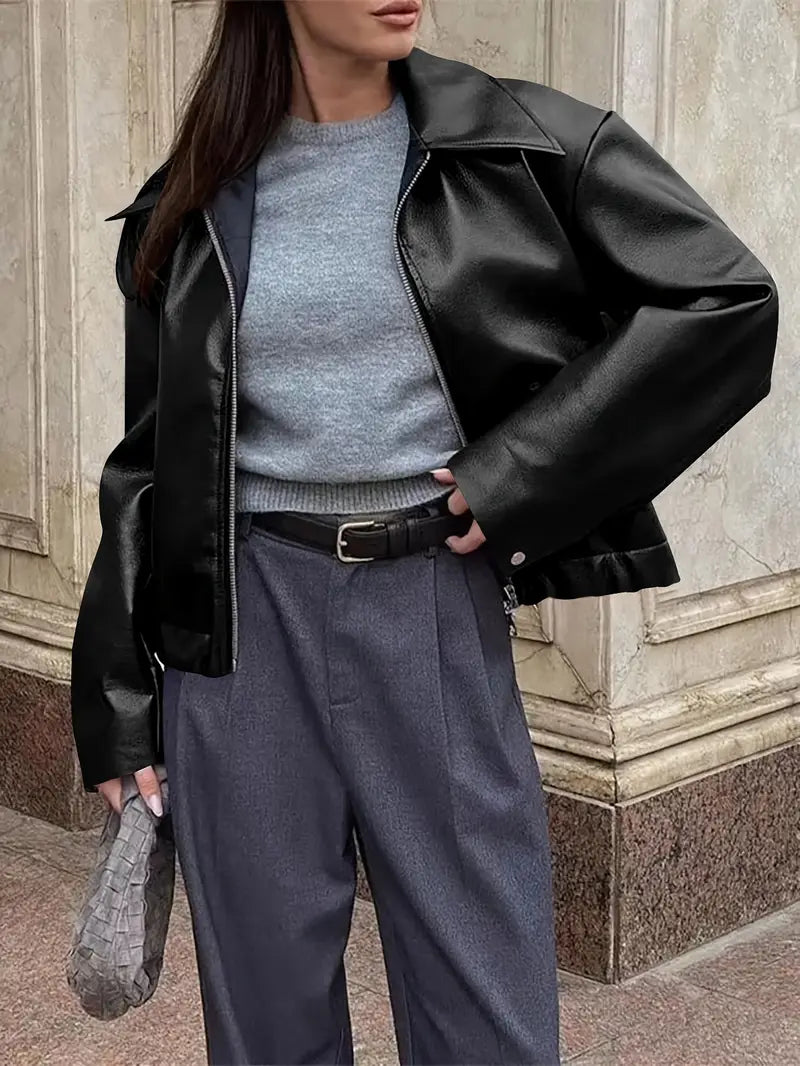 R&B | Damen Relaxed Fit Zip-Up Bomberjacke
