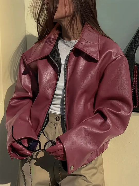 R&B | Damen Relaxed Fit Zip-Up Bomberjacke