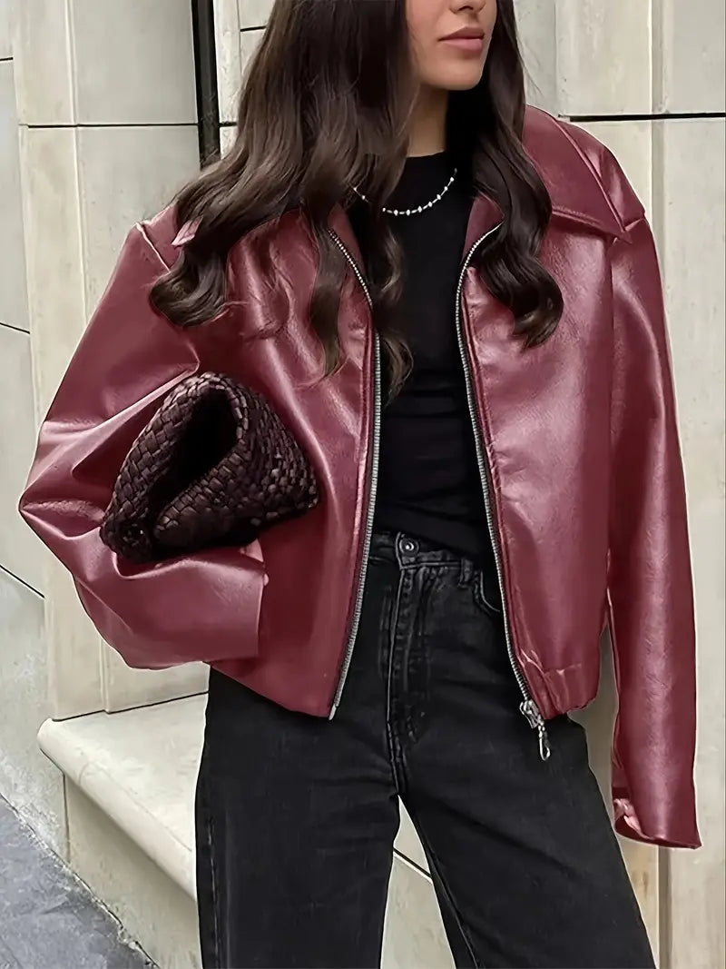 R&B | Damen Relaxed Fit Zip-Up Bomberjacke