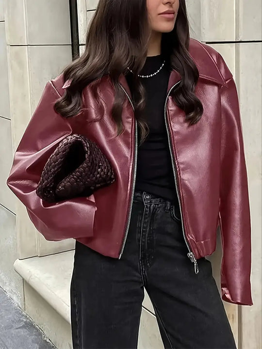 R&B | Damen Relaxed Fit Zip-Up Bomberjacke