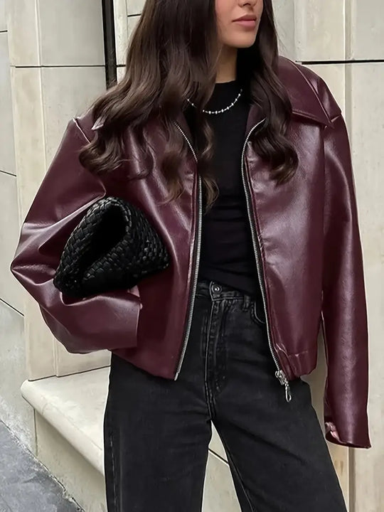 R&B | Damen Relaxed Fit Zip-Up Bomberjacke