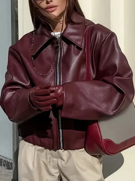 R&B | Damen Relaxed Fit Zip-Up Bomberjacke