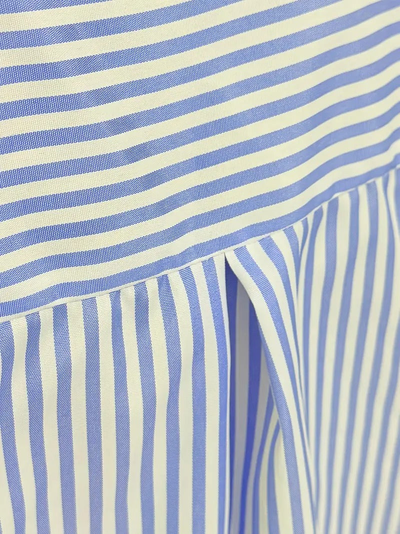 R&B | Gestreifte Hemdbluse mit Langen Ärmeln Lässig