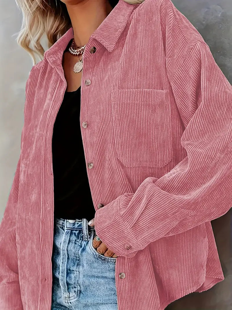 R&B | Cordhosen Hemdbluse mit Knöpfen Leger