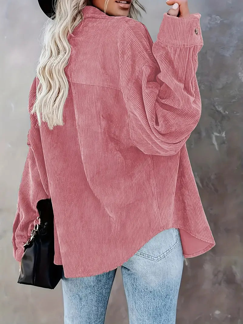 R&B | Cordhosen Hemdbluse mit Knöpfen Leger
