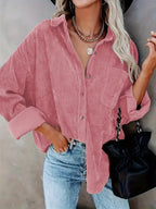 R&B | Cordhosen Hemdbluse mit Knöpfen Leger