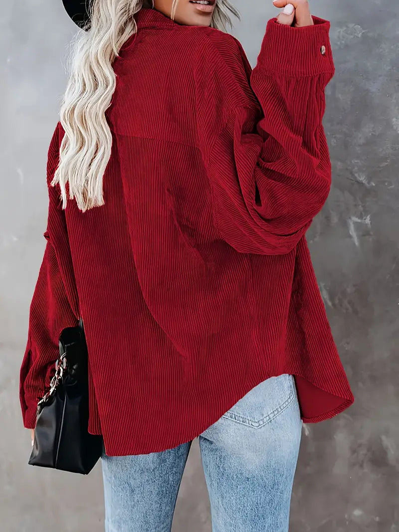 R&B | Cordhosen Hemdbluse mit Knöpfen Leger