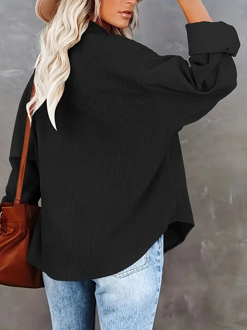 R&B | Cordhosen Hemdbluse mit Knöpfen Leger