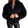R&B | Warme Damen Teddyjacke mit Reißverschluss und Hohem Kragen
