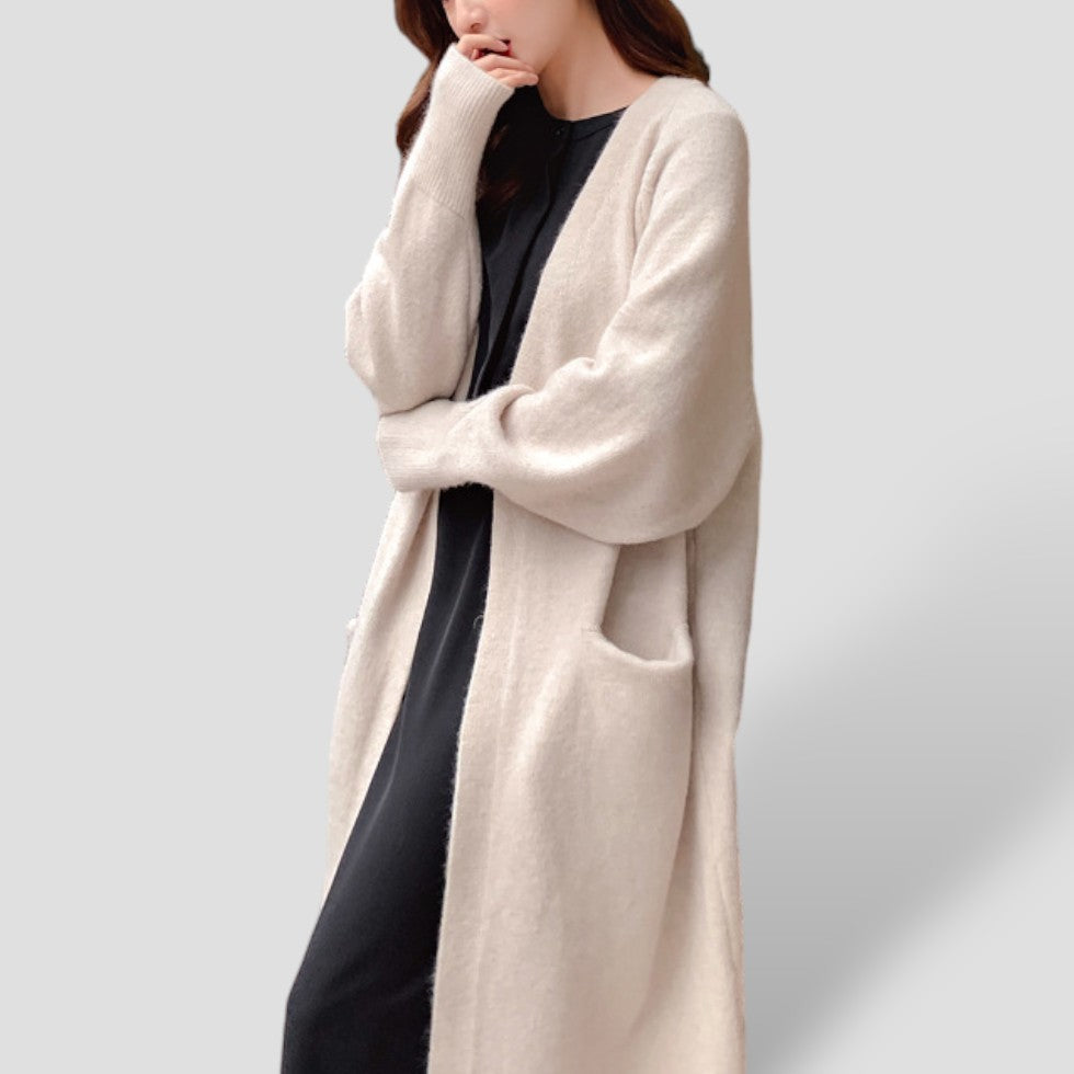 R&B | Damen Cardigan mit langer offener Vorderseite und Taschen