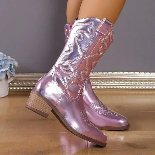R&B | Retro Bestickte Cowboy Stiefel