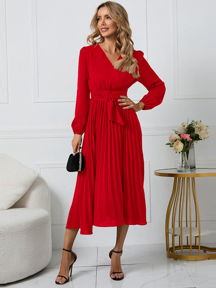 Jordyn I Kleid mit Gürtel und Falten