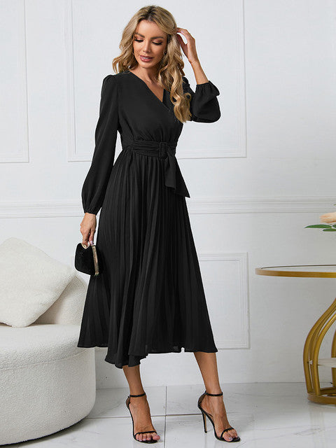 Jordyn I Kleid mit Gürtel und Falten